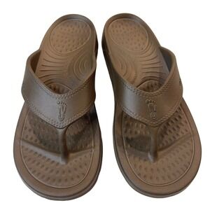 NuuSol Mens Comfort Recovery Orthotic Flip Flop Sandals Brown Size W11